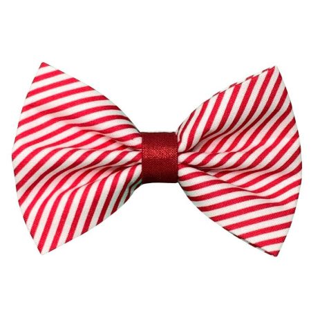 Pet Bow Tie - Red and White Stripes