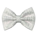 Pet Bow Tie - White and Silver Sparkle