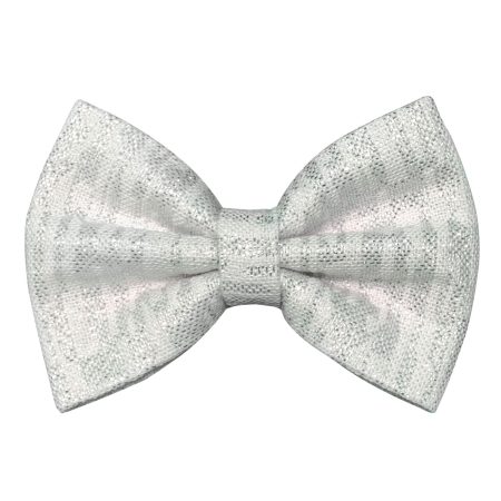 Pet Bow Tie - White and Silver Sparkle
